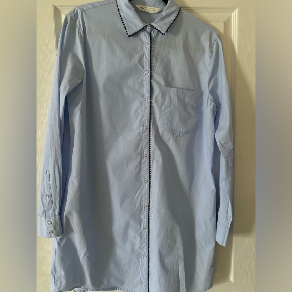 Zara blue shirt dress
